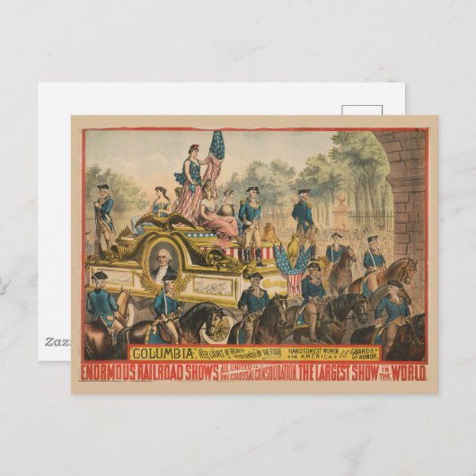  Circus Poster met Parade Float Briefkaart (Voorkant / Achterkant)