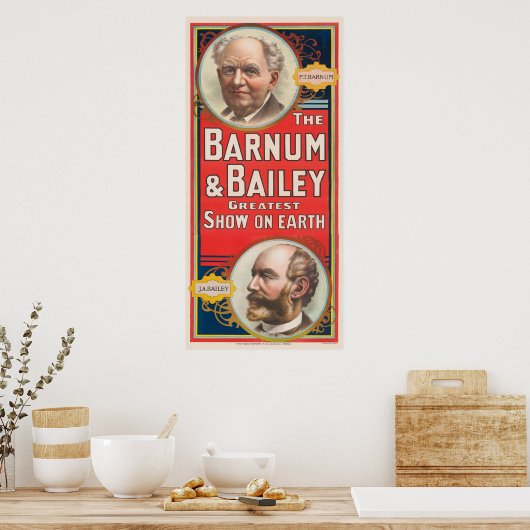 Circus Poster met portretten van Barnum & Bailey (Keuken)