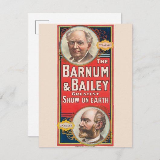 Circus Poster met portretten van Barnum & Bailey Briefkaart (Voorkant / Achterkant)