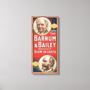 Circus Poster met portretten van Barnum & Bailey Canvas Afdruk