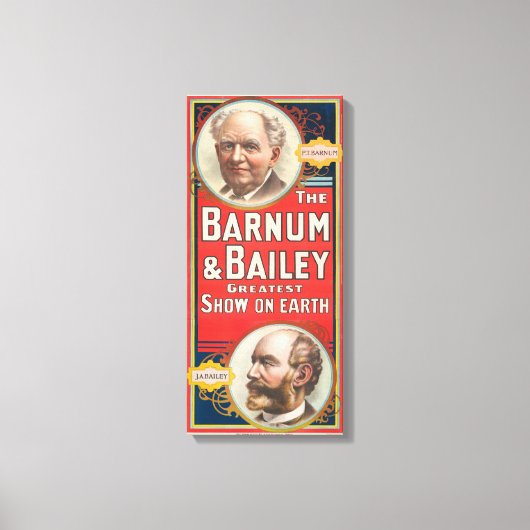 Circus Poster met portretten van Barnum & Bailey Canvas Afdruk (Voorkant)