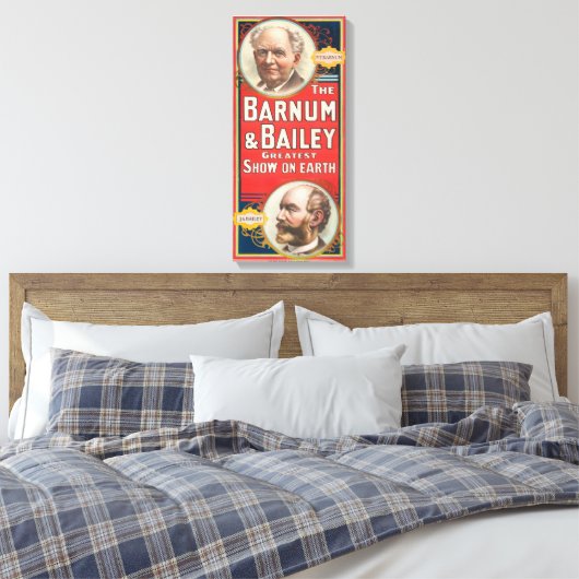 Circus Poster met portretten van Barnum & Bailey Canvas Afdruk (Insitu (Slaapkamer))