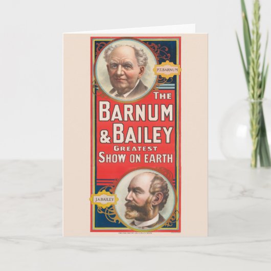 Circus Poster met portretten van Barnum & Bailey Kaart (Voorkant)