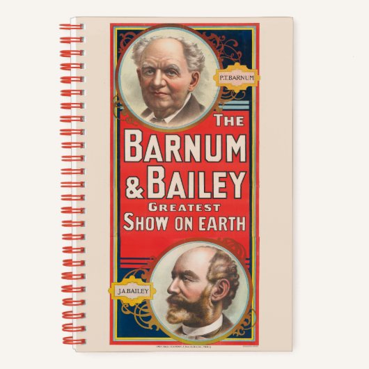 Circus Poster met portretten van Barnum & Bailey Notitieboek (Voorkant)