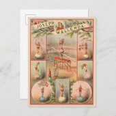 circus Poster met scènes van acrobatiek Briefkaart (Voorkant / Achterkant)