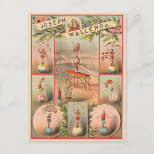 circus Poster met scènes van acrobatiek Briefkaart