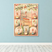 circus Poster met scènes van acrobatiek Canvas Afdruk (Insitu (Houten vloer))