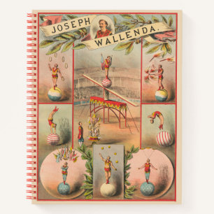 circus Poster met scènes van acrobatiek Notitieboek