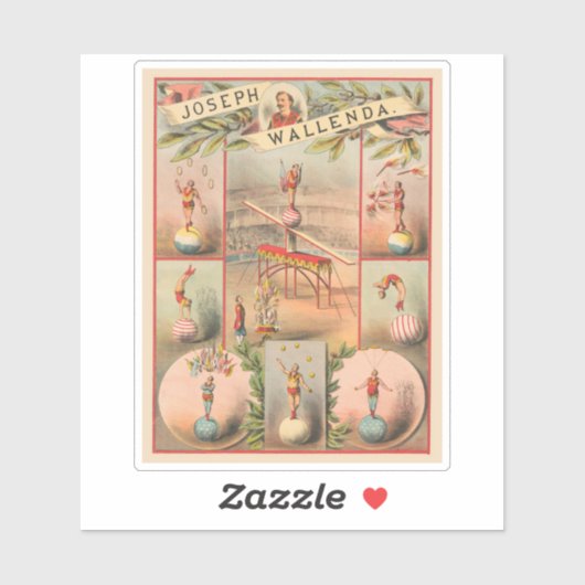 circus Poster met scènes van acrobatiek Sticker (Vel)