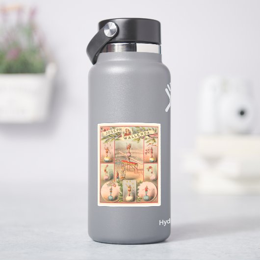 circus Poster met scènes van acrobatiek Sticker (HydroFlask)