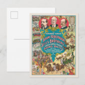 Circus Poster met veel circusscènes Briefkaart (Voorkant / Achterkant)