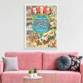 Circus Poster met veel circusscènes Canvas Afdruk (Insitu (Woonkamer))
