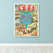 Circus Poster met veel circusscènes Canvas Afdruk (Insitu (Houten vloer))