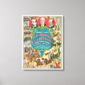 Circus Poster met veel circusscènes Canvas Afdruk (Voorkant)