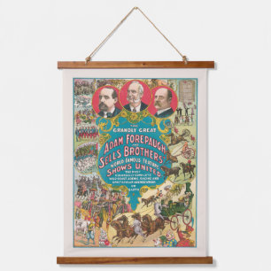 Circus Poster met veel circusscènes Hangend Wandkleed