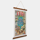 Circus Poster met veel circusscènes Hangend Wandkleed (Gebogen)