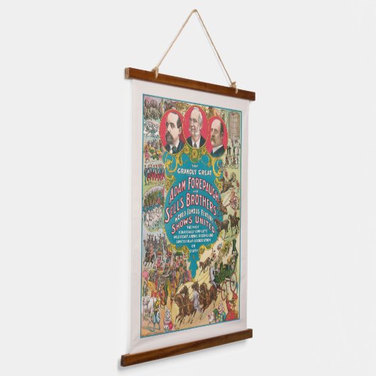 Circus Poster met veel circusscènes Hangend Wandkleed (Gebogen)