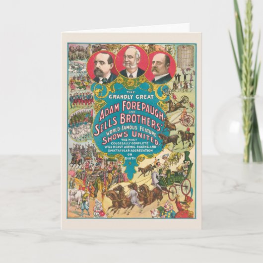 Circus Poster met veel circusscènes Kaart (Voorkant)
