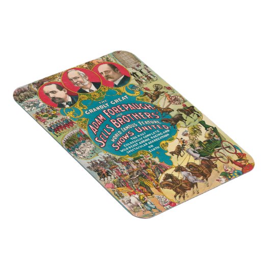 Circus Poster met veel circusscènes Magneet (Rechterzijde)