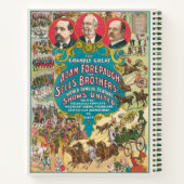 Circus Poster met veel circusscènes Notitieboek (Achterkant)