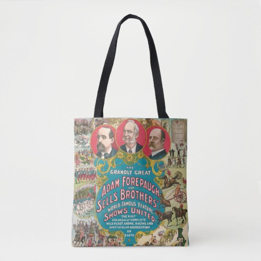 Circus Poster met veel circusscènes Tote Bag (Voorkant)