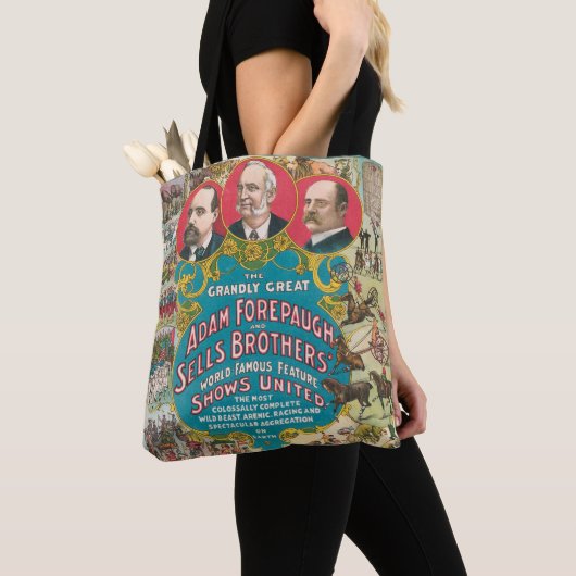 Circus Poster met veel circusscènes Tote Bag (Dichtbij)