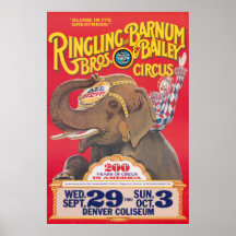 Circus Poster - Ringling Bros Advert Denver, CO.