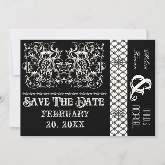 Circus Poster Stijl Moderne Zwart & Wit Kaart (Voorkant)