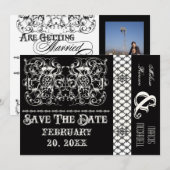 Circus Poster Stijl Moderne Zwart & Wit Kaart (Voorkant / Achterkant)