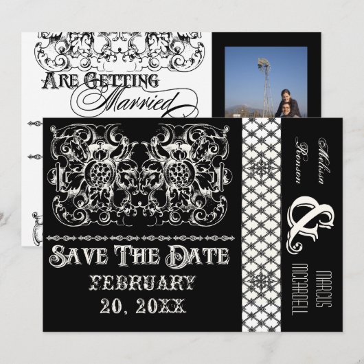 Circus Poster Stijl Moderne Zwart & Wit Kaart (Voorkant / Achterkant)