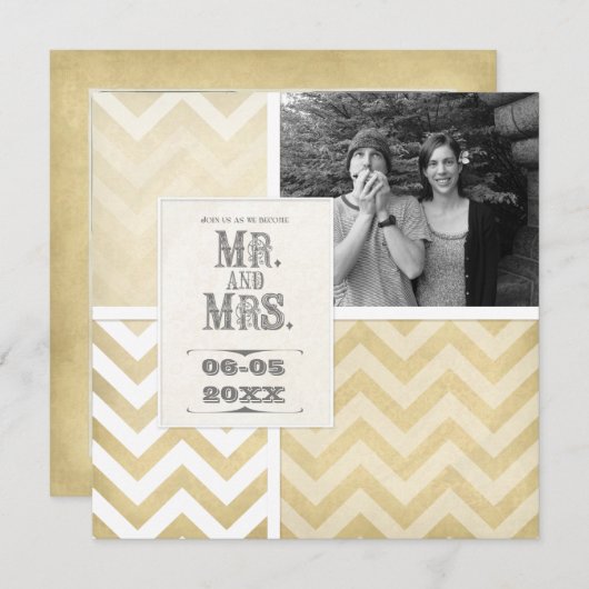 Circus Poster Style - Ombre Chevron Stripe Zig Zag Kaart (Voorkant / Achterkant)