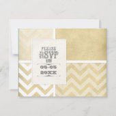 Circus Poster Style - Ombre Chevron Stripe Zig Zag Save The Date (Voorkant)