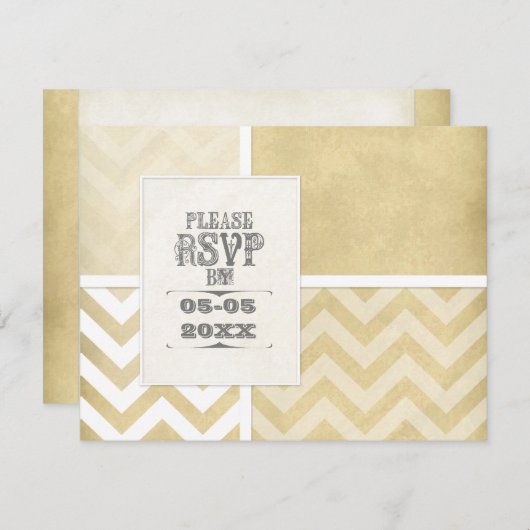 Circus Poster Style - Ombre Chevron Stripe Zig Zag Save The Date (Voorkant / Achterkant)