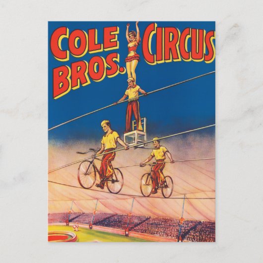  circus Poster tonen hoge draad acrobaten Briefkaart (Voorkant)