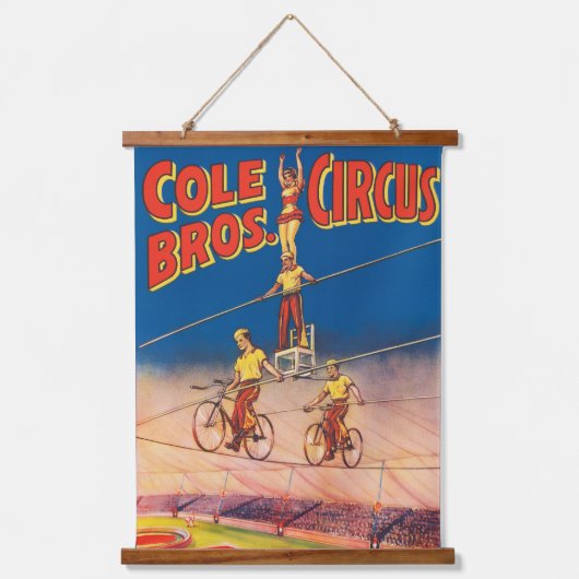 circus Poster tonen hoge draad acrobaten Hangend Wandkleed (Voorkant)
