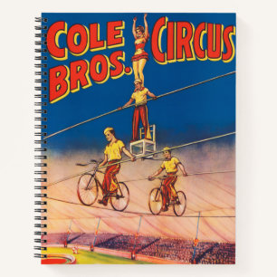 circus Poster tonen hoge draad acrobaten Notitieboek