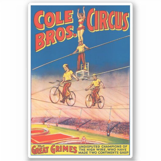  circus Poster tonen hoge draad acrobaten Sticker (Voorkant)