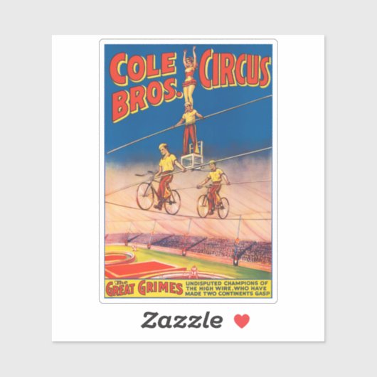  circus Poster tonen hoge draad acrobaten Sticker (Vel)
