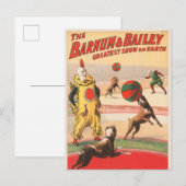 Circus Poster toont clowns met optredende honden Briefkaart (Voorkant / Achterkant)