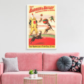 Circus Poster toont clowns met optredende honden Canvas Afdruk (Insitu (Woonkamer))