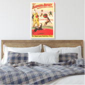 Circus Poster toont clowns met optredende honden Canvas Afdruk (Insitu (Slaapkamer))