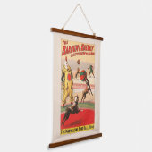Circus Poster toont clowns met optredende honden Hangend Wandkleed (Gebogen)
