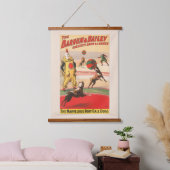 Circus Poster toont clowns met optredende honden Hangend Wandkleed (Slaapkamer)