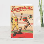 Circus Poster toont clowns met optredende honden Kaart (Voorkant)