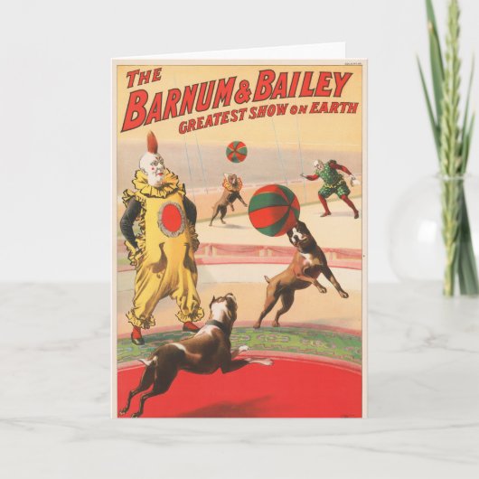 Circus Poster toont clowns met optredende honden Kaart (Voorkant)