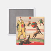 Circus Poster toont clowns met optredende honden Magneet (Voorkant / Achterkant)
