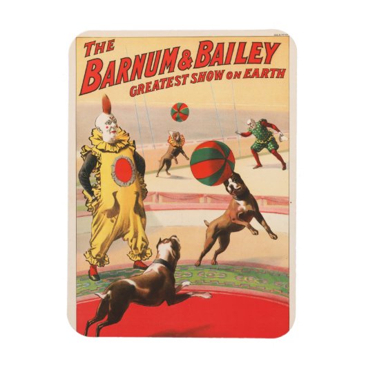 Circus Poster toont clowns met optredende honden Magneet (Verticaal)