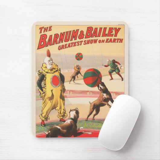 Circus Poster toont clowns met optredende honden Muismat (Met muis)