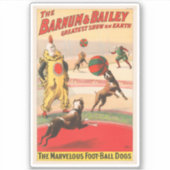 Circus Poster toont clowns met optredende honden Sticker (Voorkant)