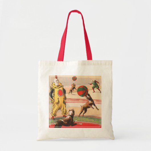 Circus Poster toont clowns met optredende honden Tote Bag (Voorkant)